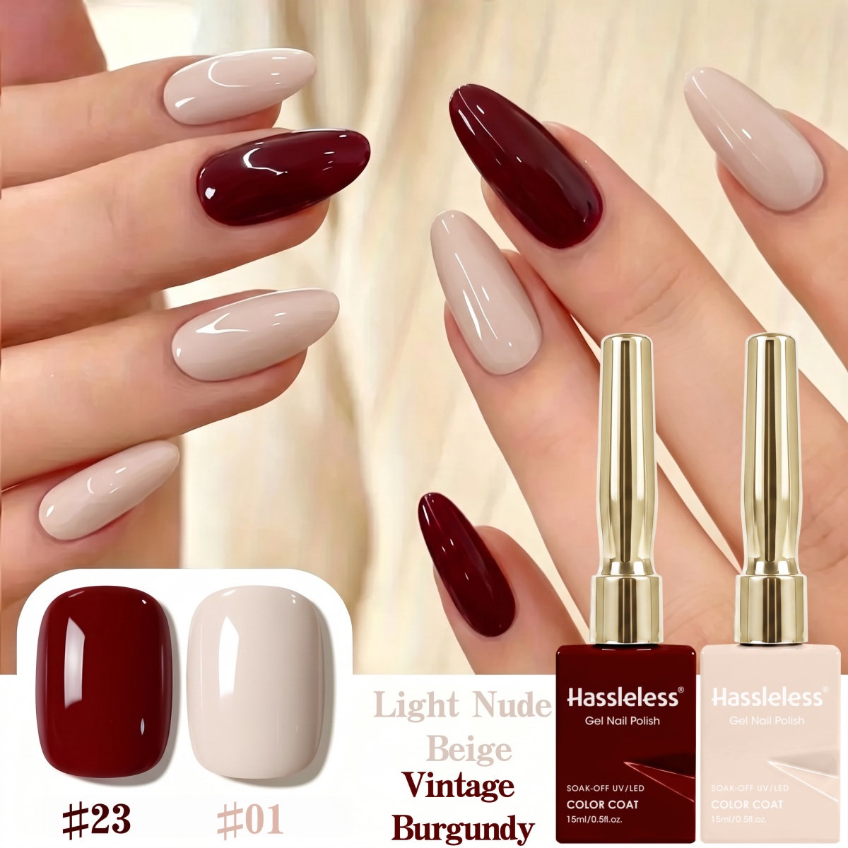 Nail Art Red Wine - Conjunto de Esmalte em Gel de