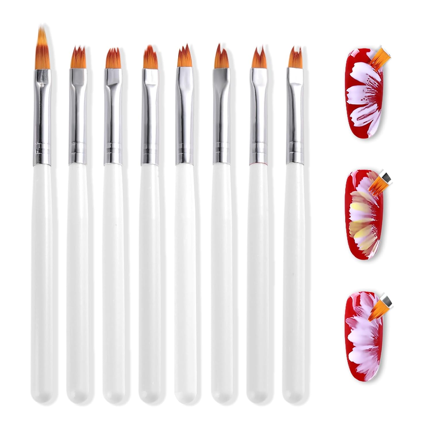 Nail Art One Stroke - Conjunto de 8 Pincéis para Nail