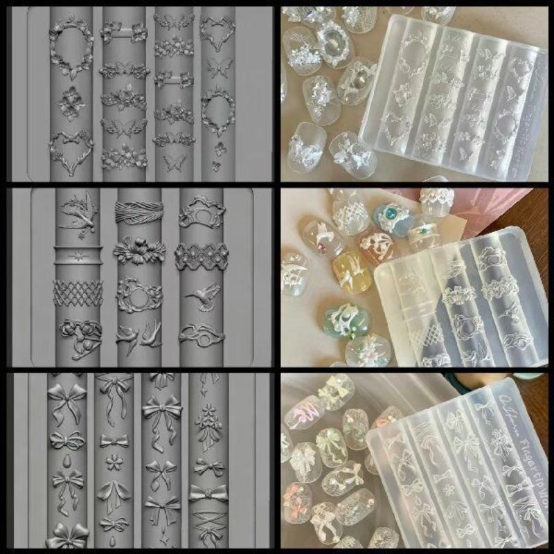 Nail Stamping Plate - Molde de Silicone 3D para Unhas