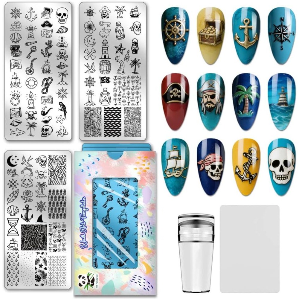 Nail Stamping Plate - Conjunto de 3 Placas para Estampar