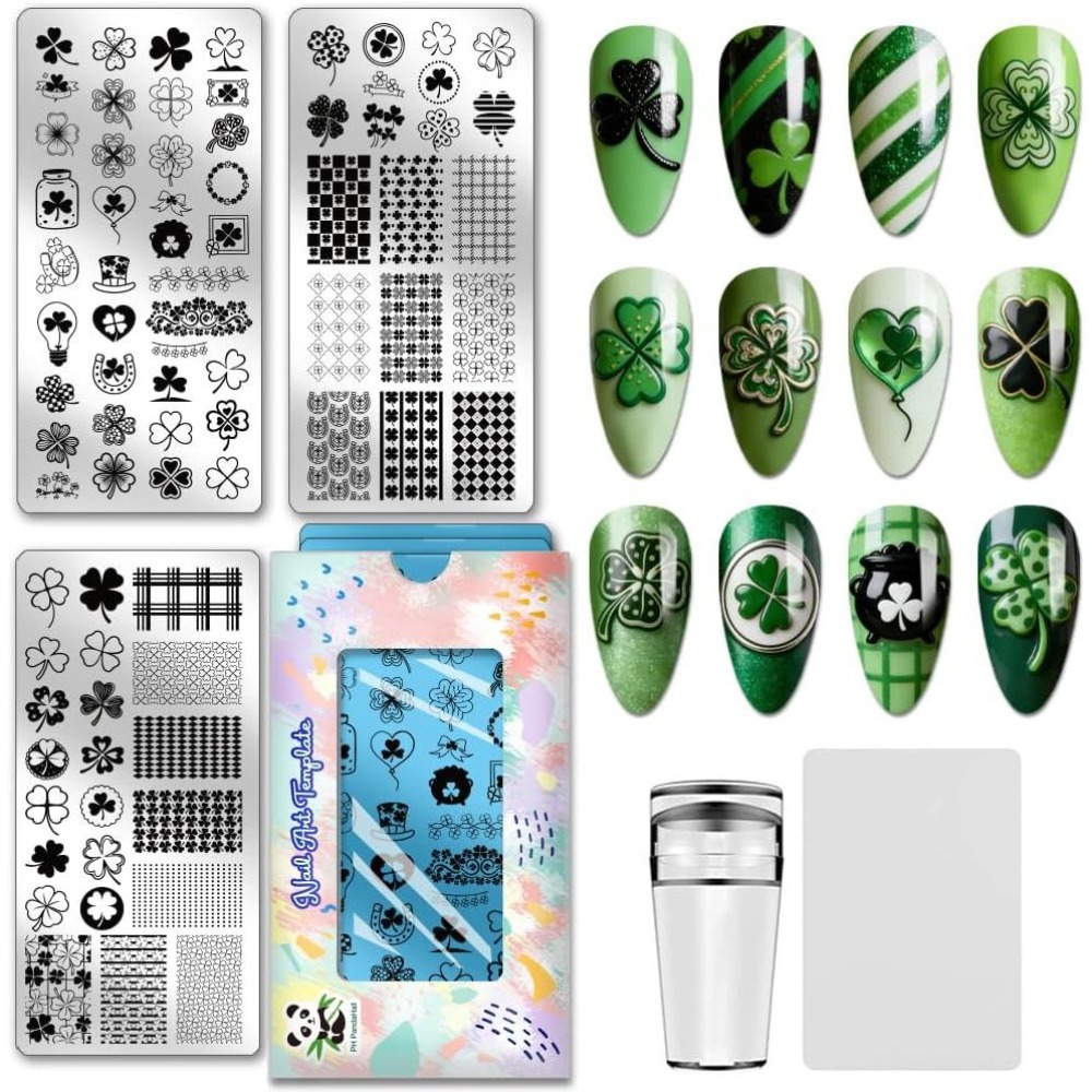 Nail Stamping Plate - 3 placas de estampagem para unhas