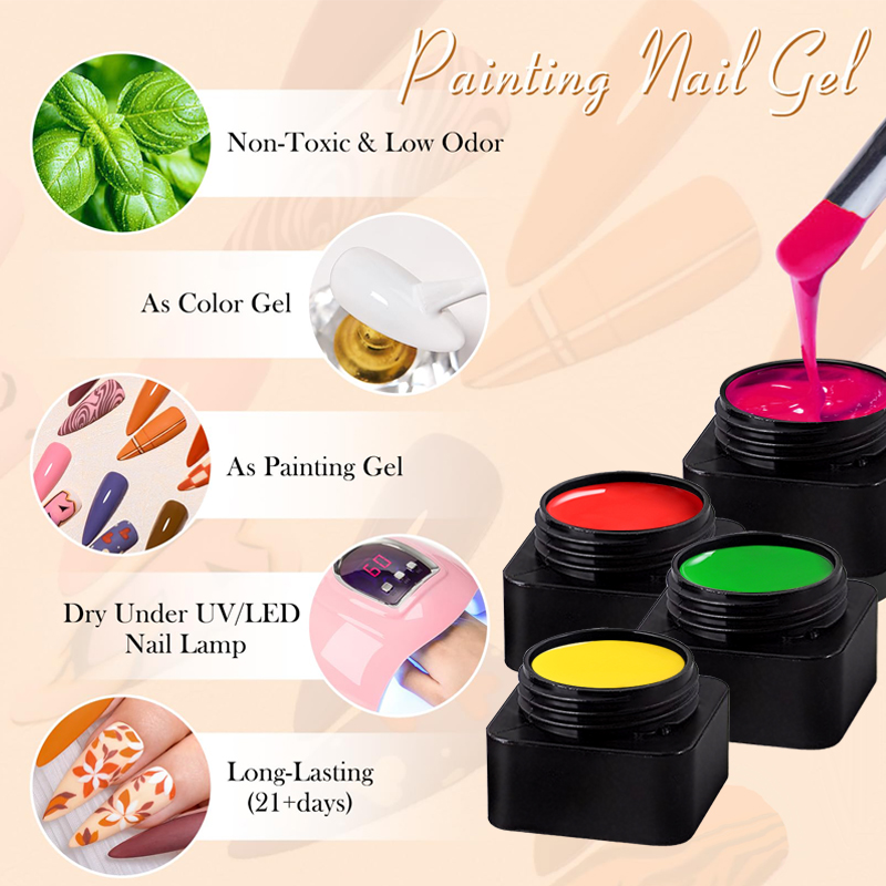 Nail Art One Stroke - CHUNSHU-Gel de pintura para manicure, semi-sólido,