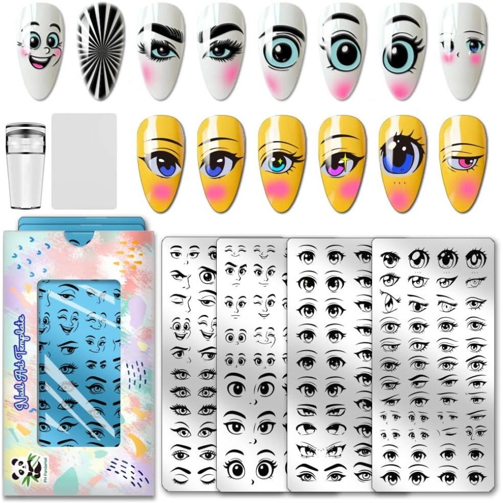Nail Stamping Plate - 4 peças de placas de estampagem