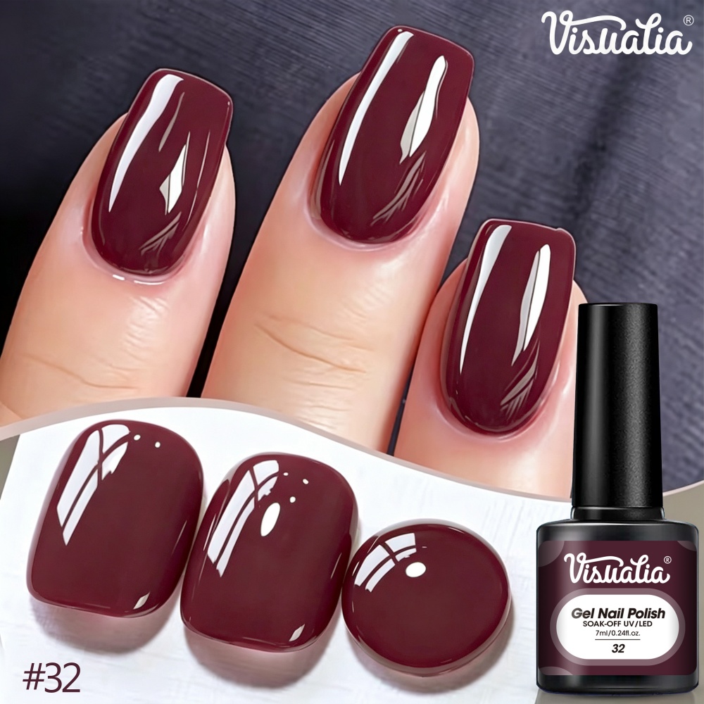 Nail Art Burgundy - Visuatia Gel para Unhas Vermelho Borgonha