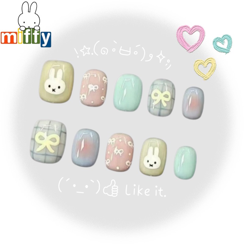 Nail Art Quirky - Coelho Miffy | Miffy Macaron Colorido