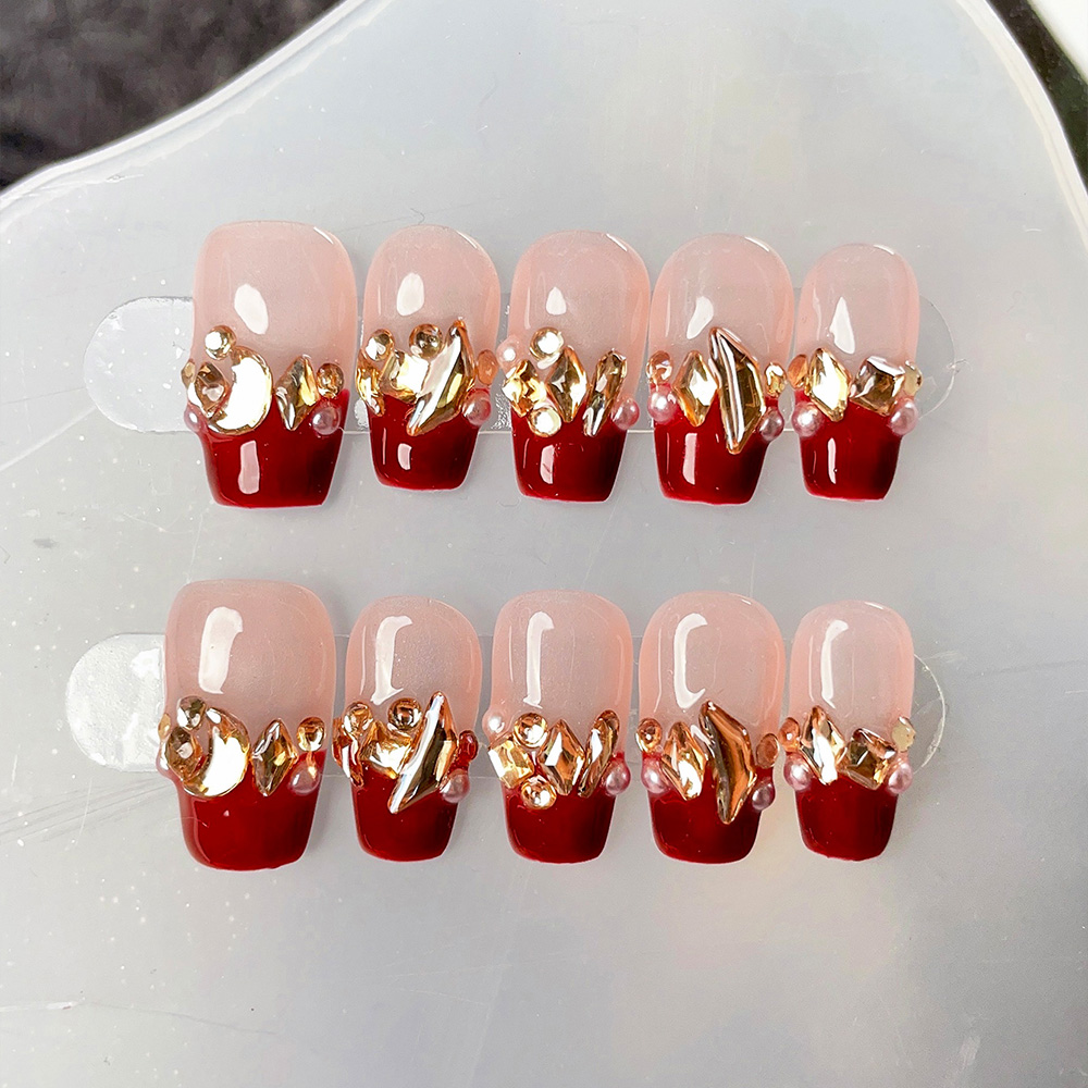 Nail Art Red Wine - Kit de 10 Unidades de Unhas