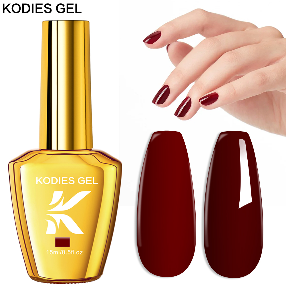Nail Art Burgundy - Kodies gel borgonha vermelho gel unha