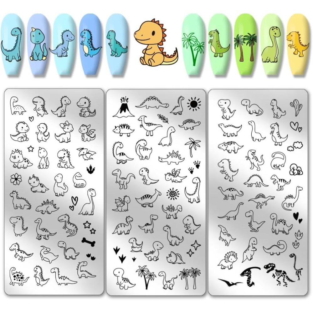 Nail Stamping Plate - 3 Peças de Placas de Estampagem