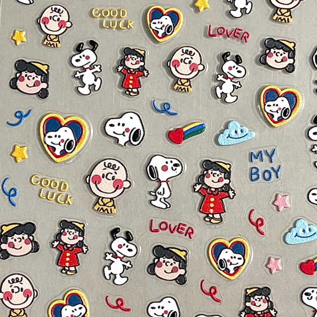 Nail Art Motif - Adesivos 3D em relevo do Snoopy,