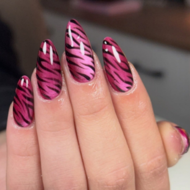 24 Unhas Postiças Olho de Gato - Nail Art Zebra Design avaliação e preço