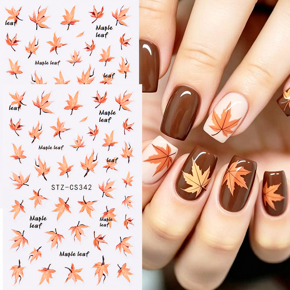 2 Adesivos de Unha com Folhas  - Nail Art Orange avaliação e preço