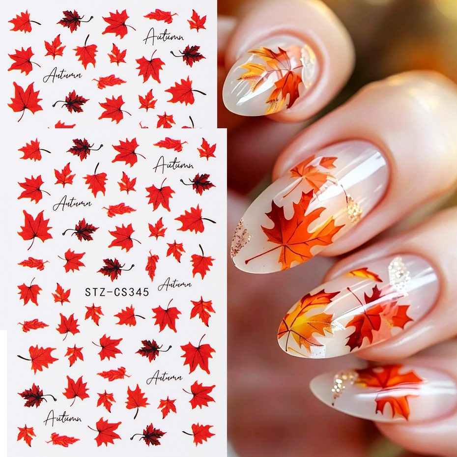 2 Adesivos de Unha com Folhas  - Nail Art Orange avaliação e preço