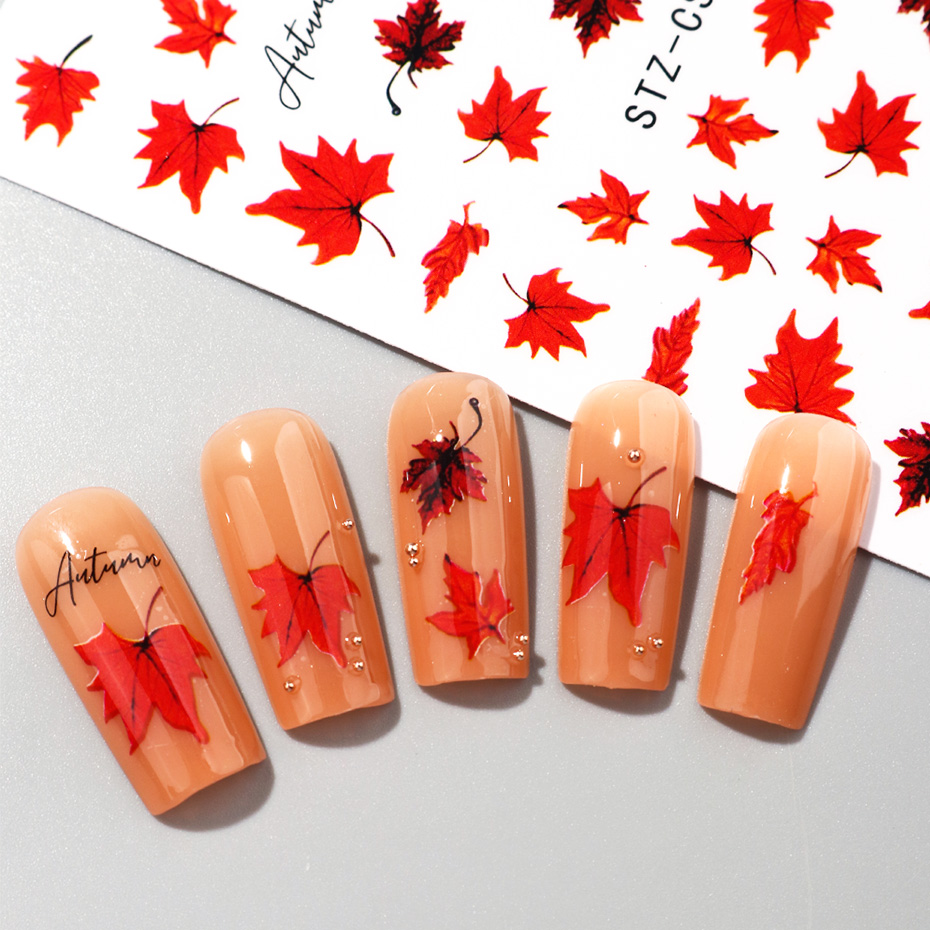 2 Adesivos de Unha com Folhas  - Nail Art Orange avaliação e preço