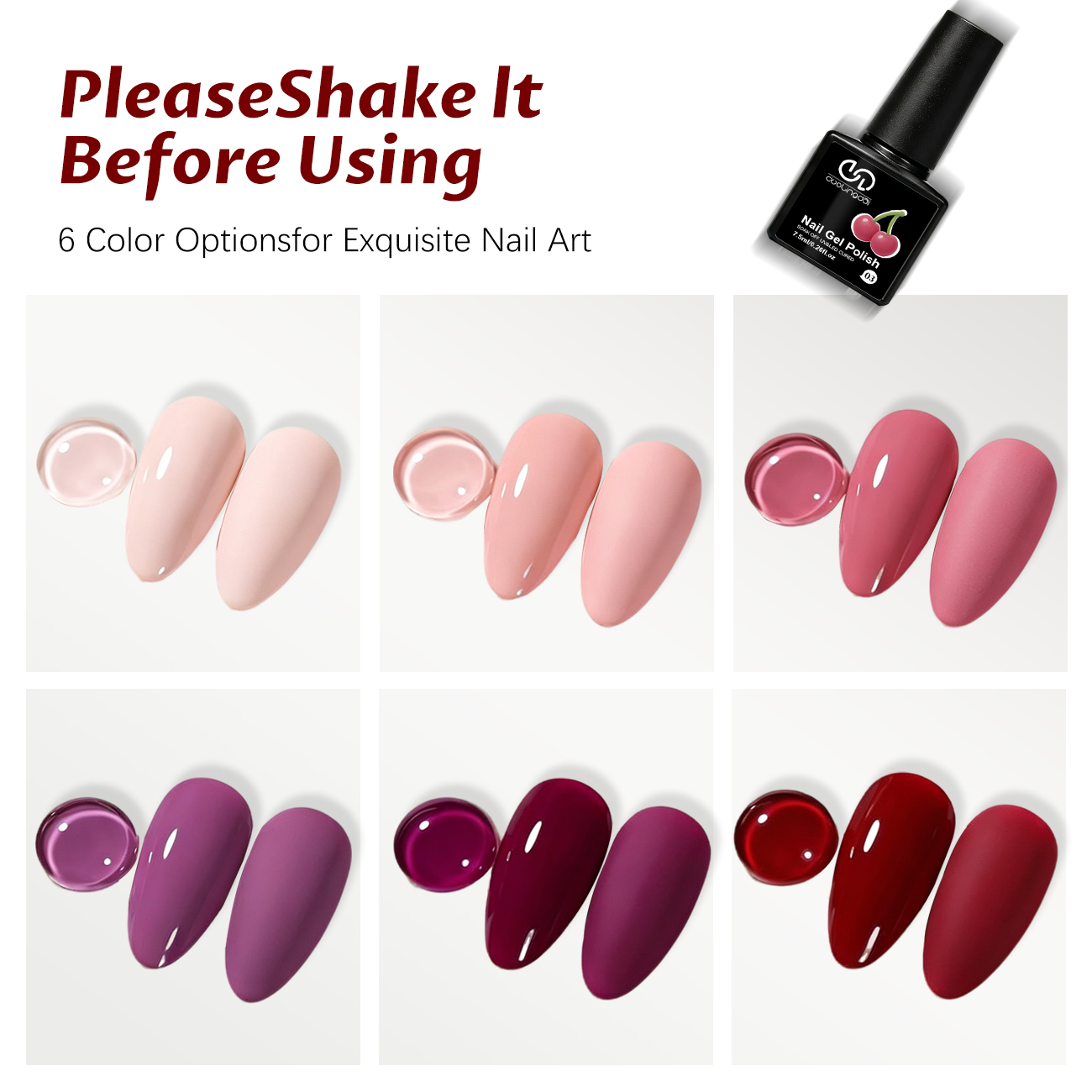 Conjunto de 6 Esmaltes em Gel  - Nail Art Burgundy avaliação e preço