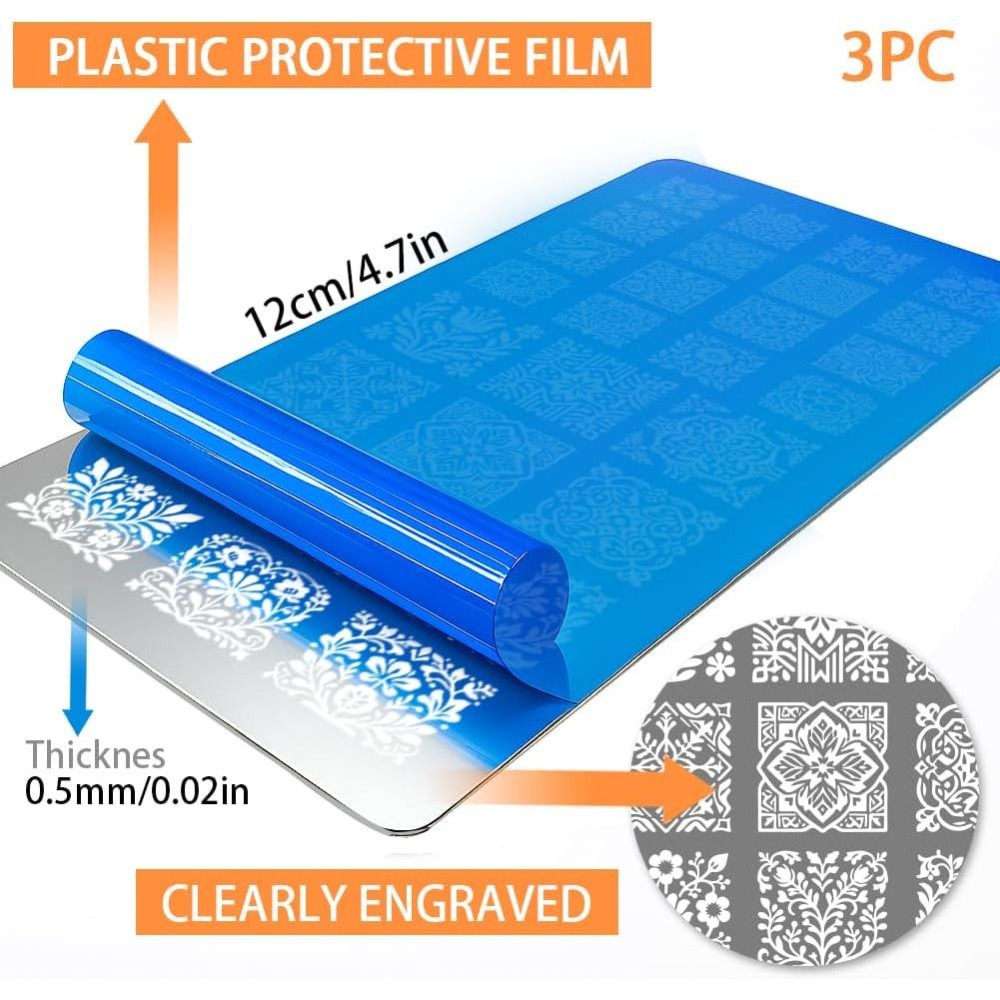 3 peças de Placas de Estampage - Nail Stamping Plate avaliação e preço