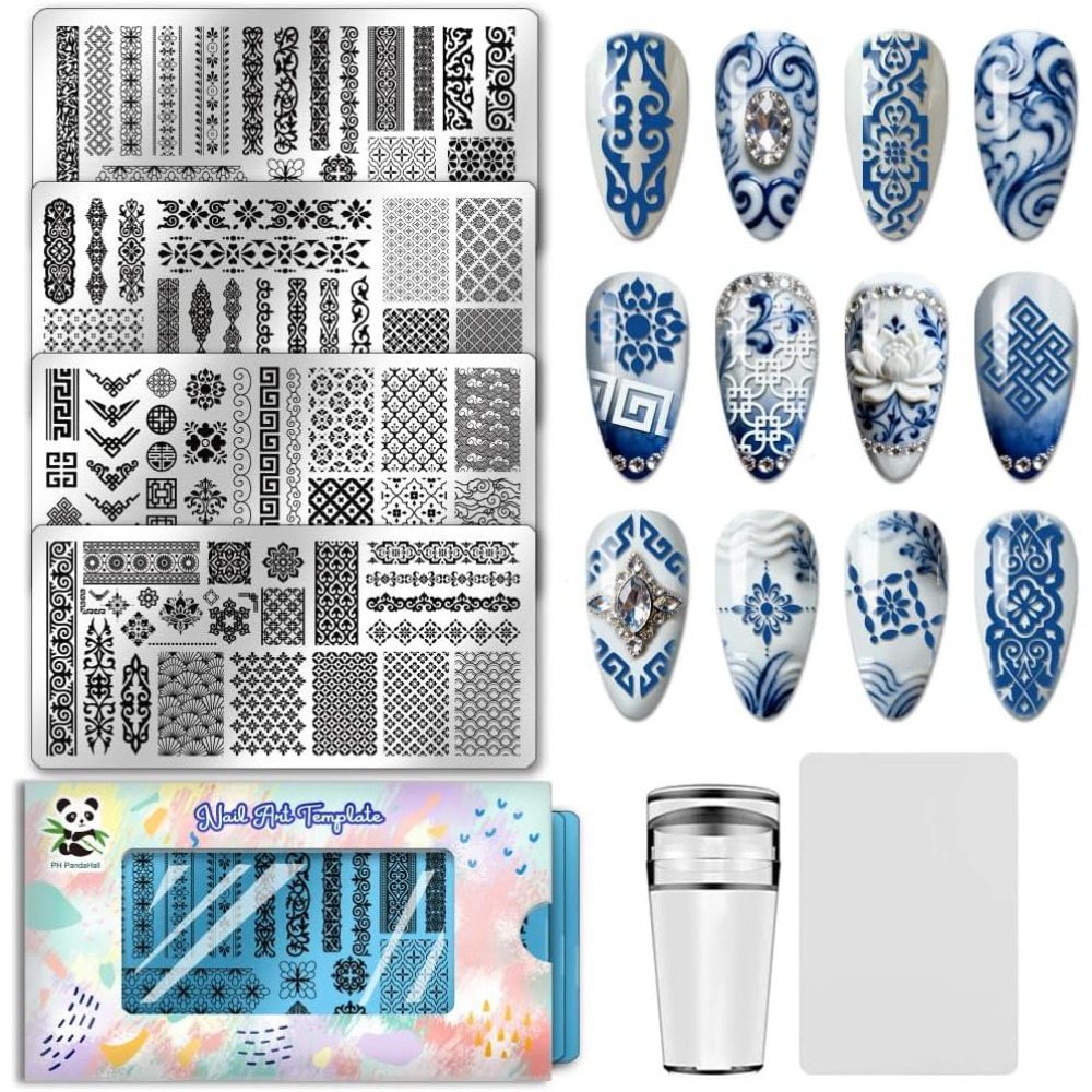 4 peças de placas de estampage - Nail Stamping Plate avaliação e preço