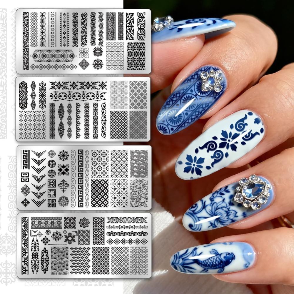 4 peças de placas de estampage - Nail Stamping Plate avaliação e preço