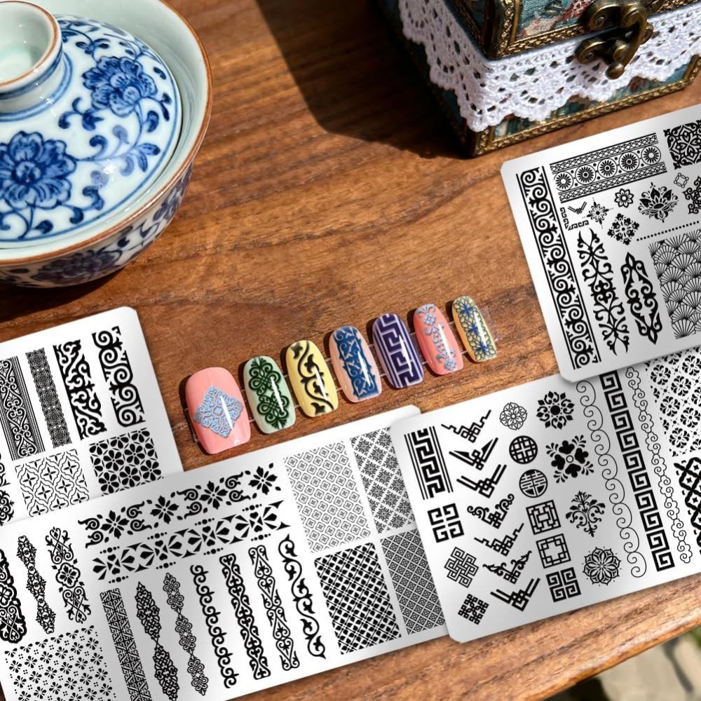 4 peças de placas de estampage - Nail Stamping Plate avaliação e preço