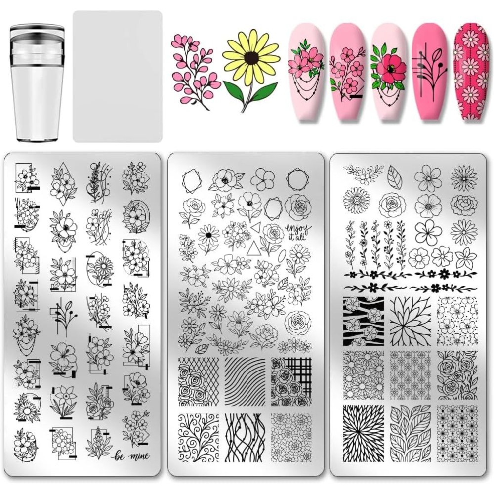 3 peças de placas de estampage - Nail Stamping Plate avaliação e preço