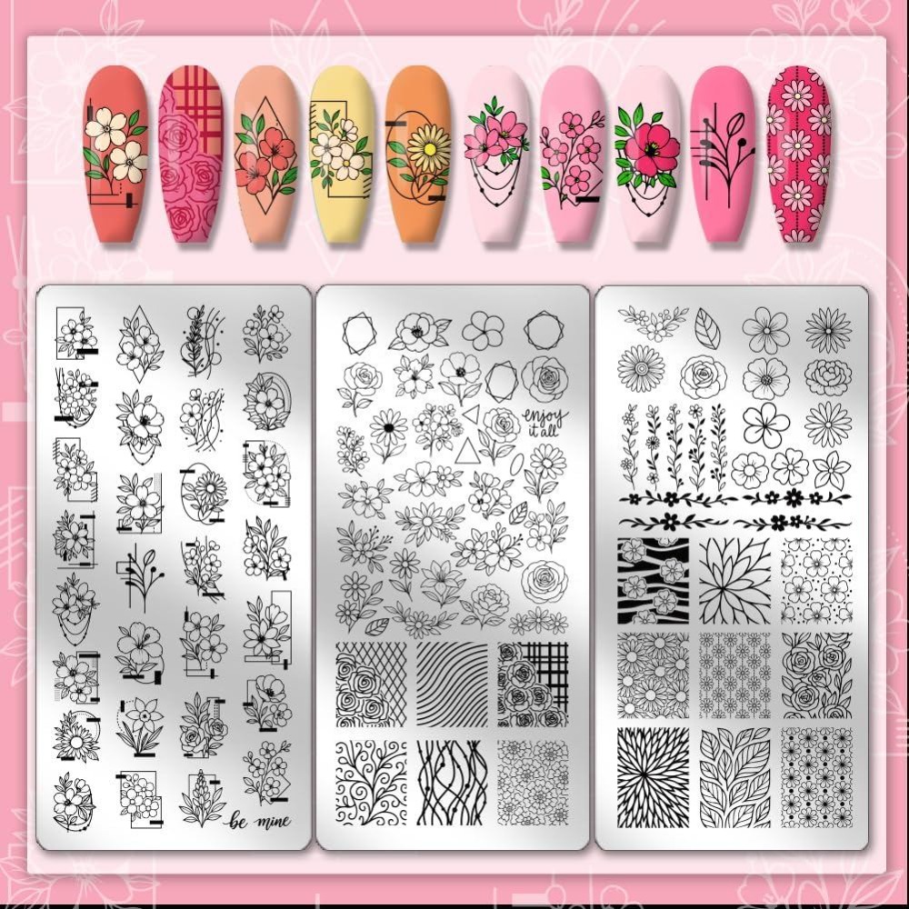 3 peças de placas de estampage - Nail Stamping Plate avaliação e preço