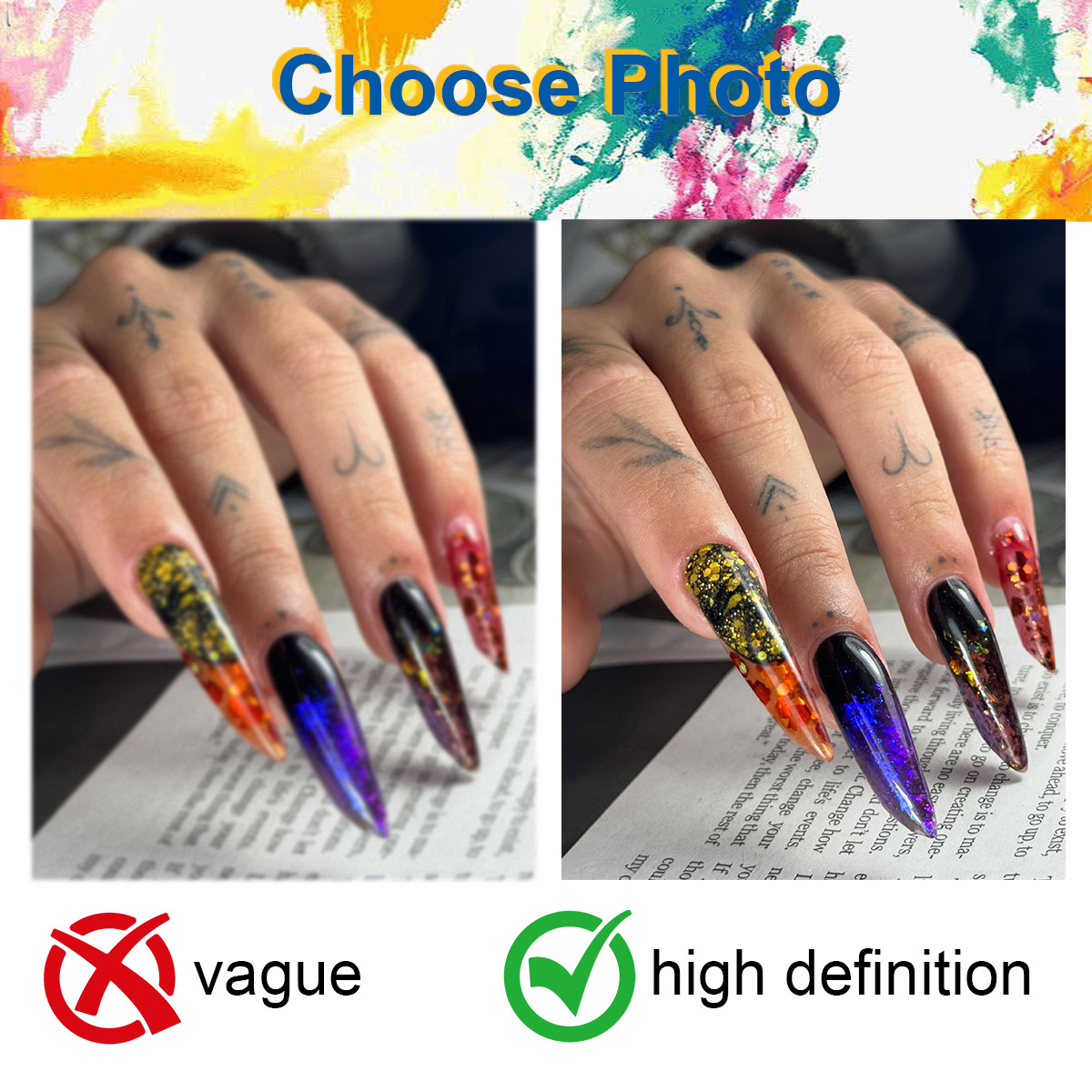 Foto personalizada 1 peça de t - Nail Art Painting avaliação e preço