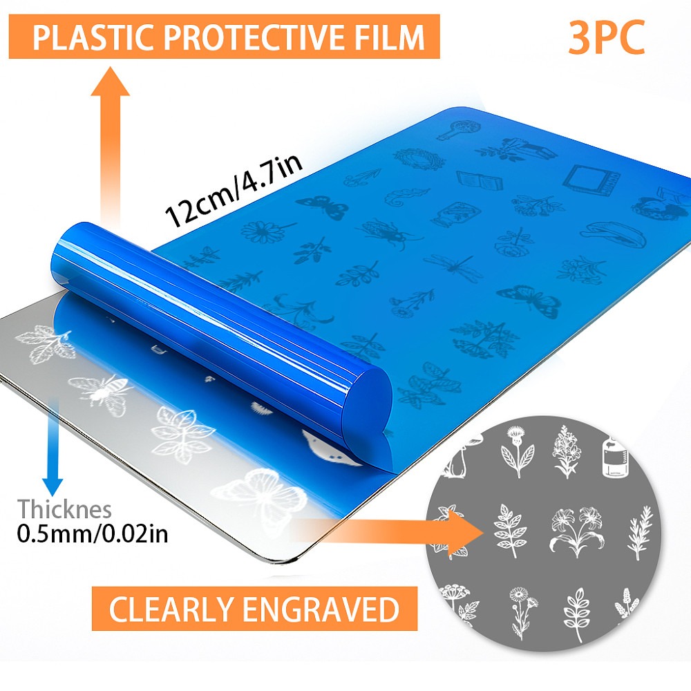 3 peças de placas para estampa - Nail Stamping Plate avaliação e preço
