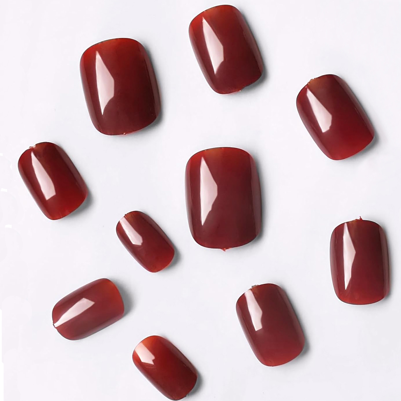 24 pçs cor sólida vinho vermel - Nail Art Red Wine avaliação e preço