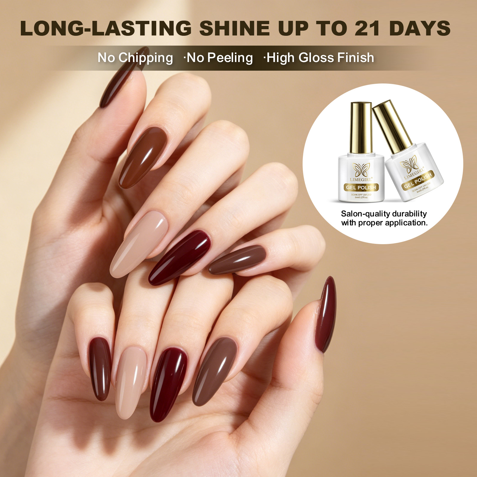 Conjunto de Esmalte em Gel LIM - Nail Art Burgundy avaliação e preço