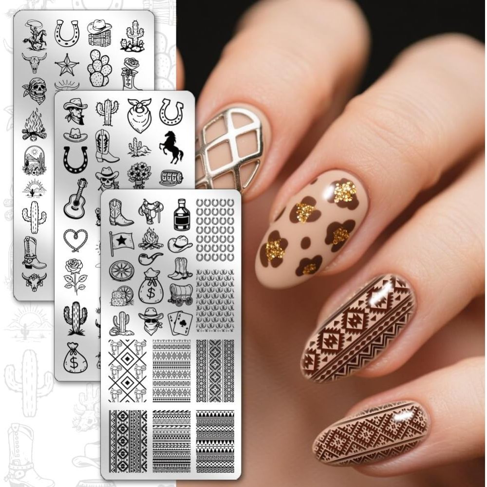 3 peças de placas de estampage - Nail Stamping Plate avaliação e preço