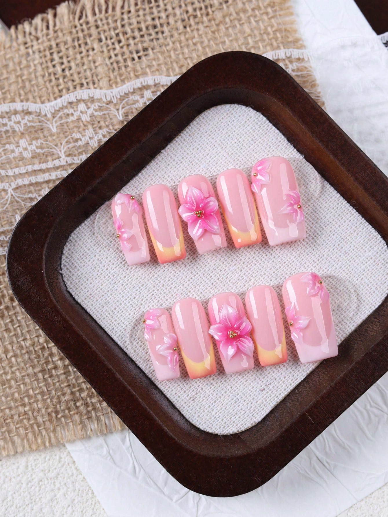 10 Unidades de Unhas Postiças  - Nail Art Orange avaliação e preço