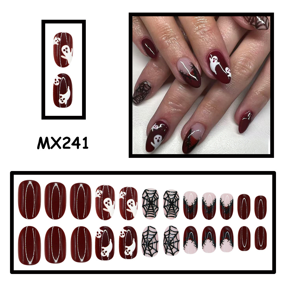 24 Peças Unhas Postiças de Hal - Nail Art Burgundy avaliação e preço