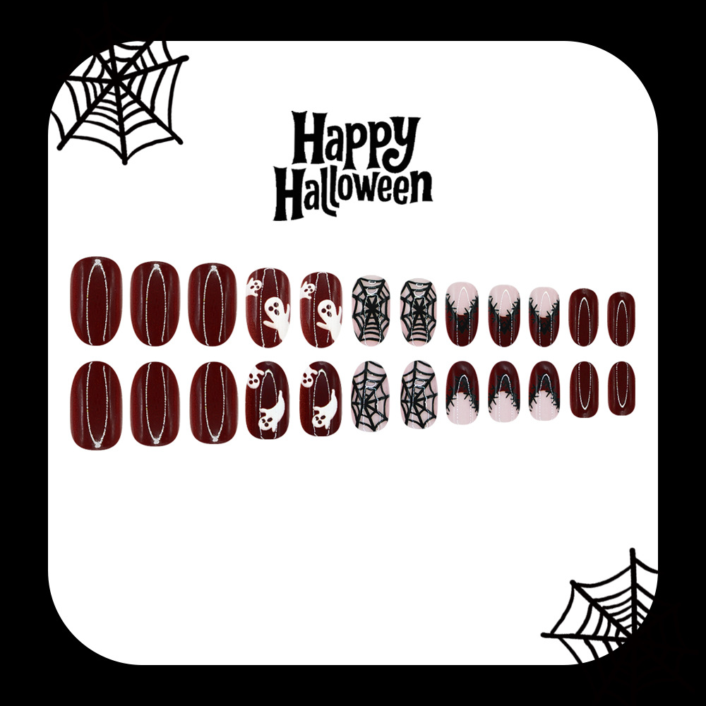 24 Peças Unhas Postiças de Hal - Nail Art Burgundy avaliação e preço