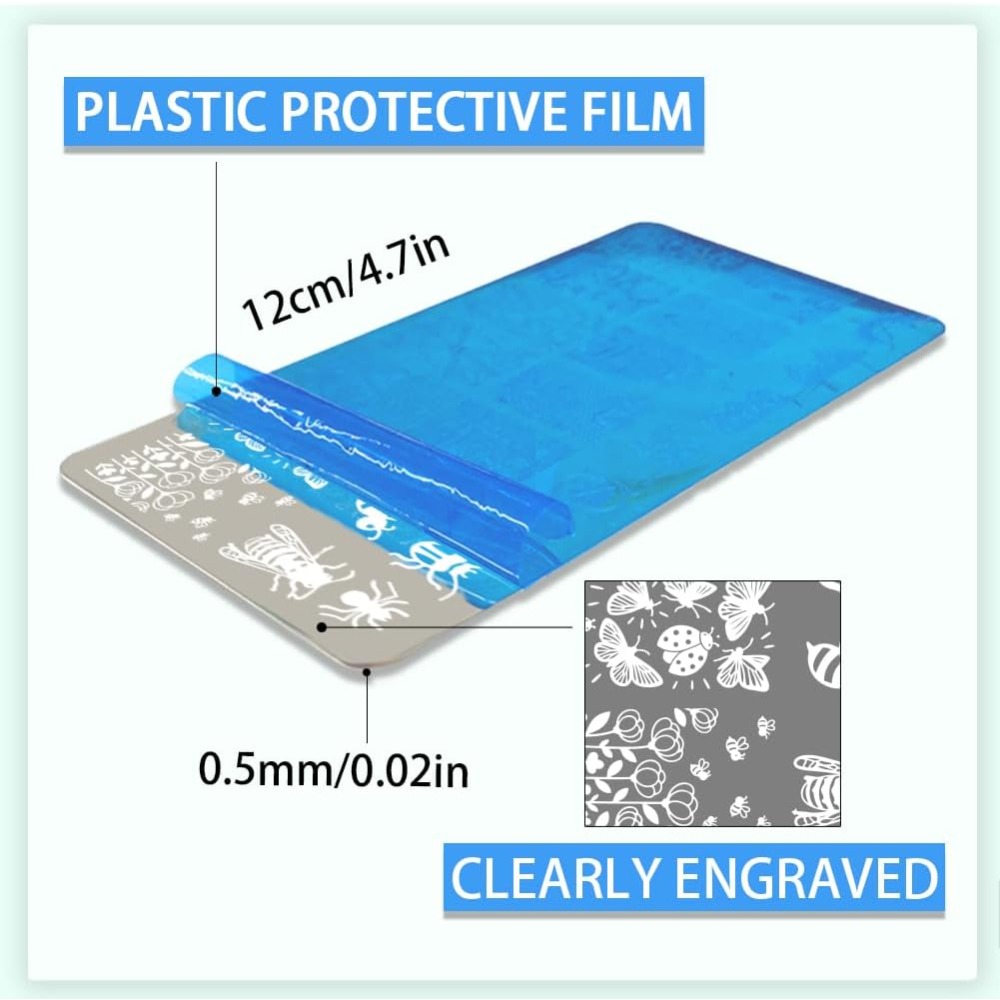Conjunto de 3 Moldes Retangula - Nail Stamping Plate avaliação e preço