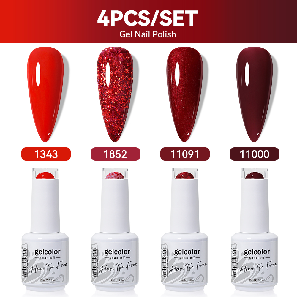Arte Clavo Conjunto de 4 Esmal - Nail Art Red Wine avaliação e preço