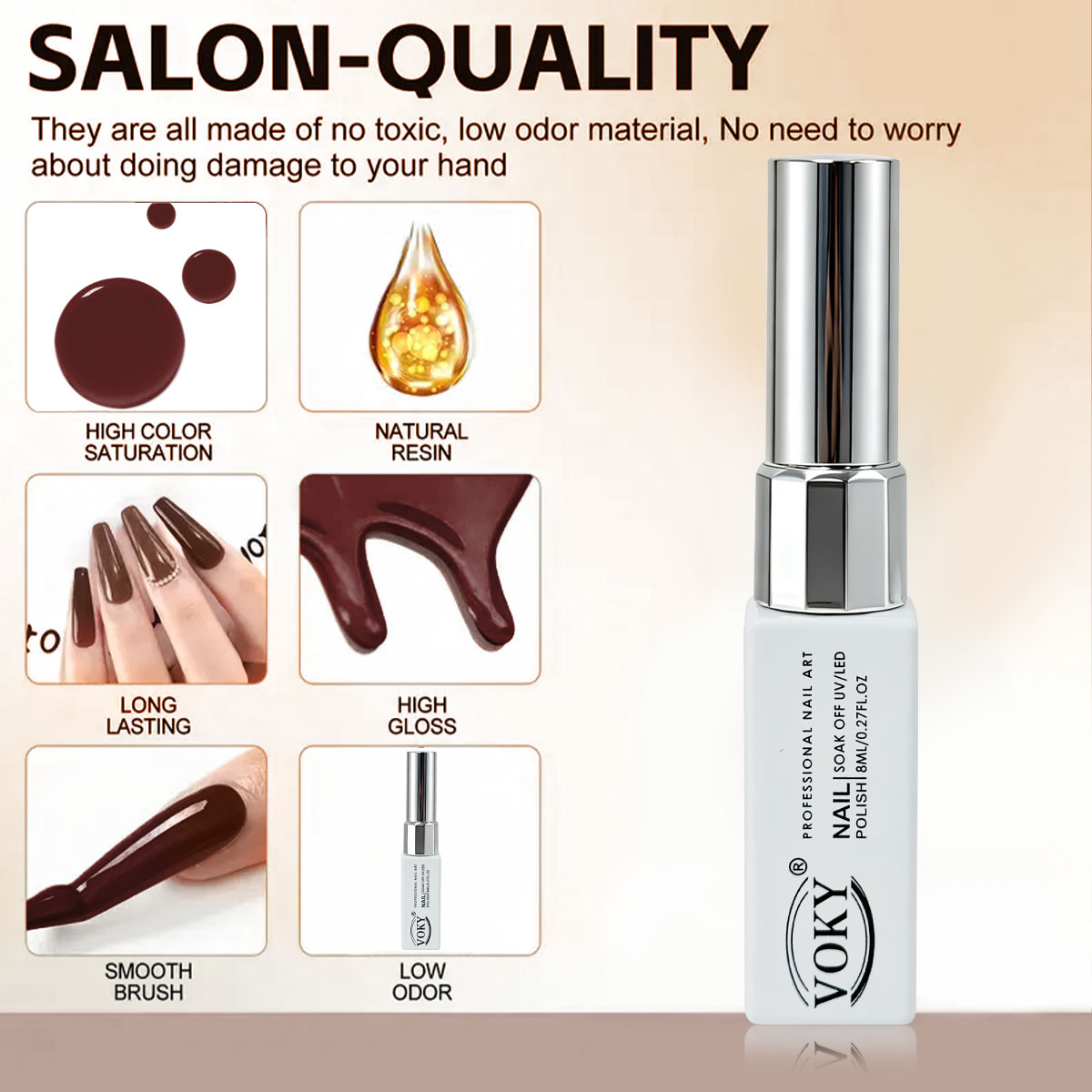 VOKY Novo Esmalte em Gel de 8m - Nail Art Burgundy avaliação e preço