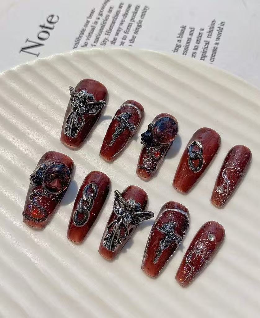 Conjunto de Unhas Postiças Ret - Nail Art Burgundy avaliação e preço
