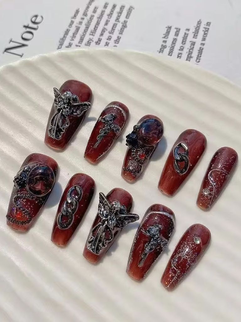 Conjunto de Unhas Postiças Ret - Nail Art Burgundy avaliação e preço