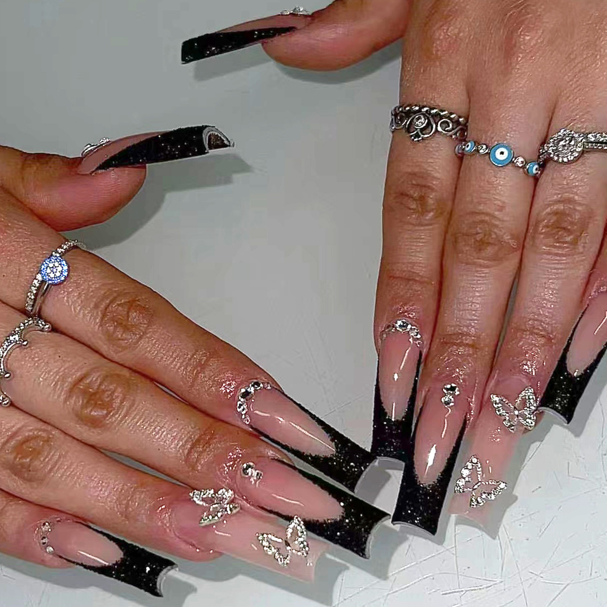 24 pçs preto francês conjuntos - Nail Art Quirky avaliação e preço