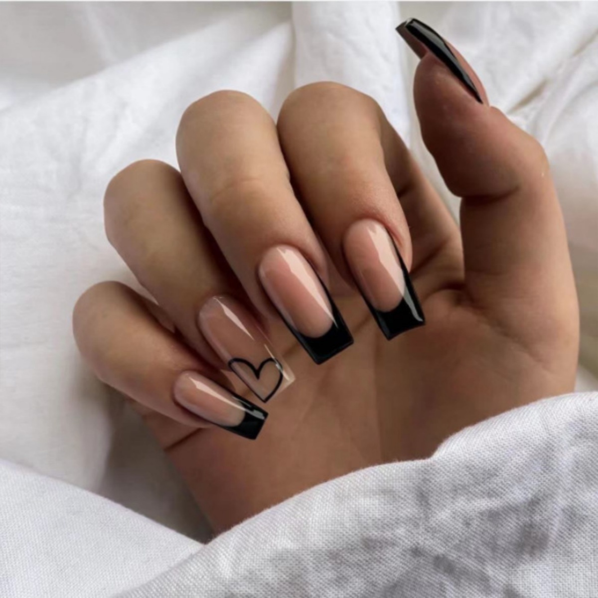 24 pçs preto francês conjuntos - Nail Art Quirky avaliação e preço