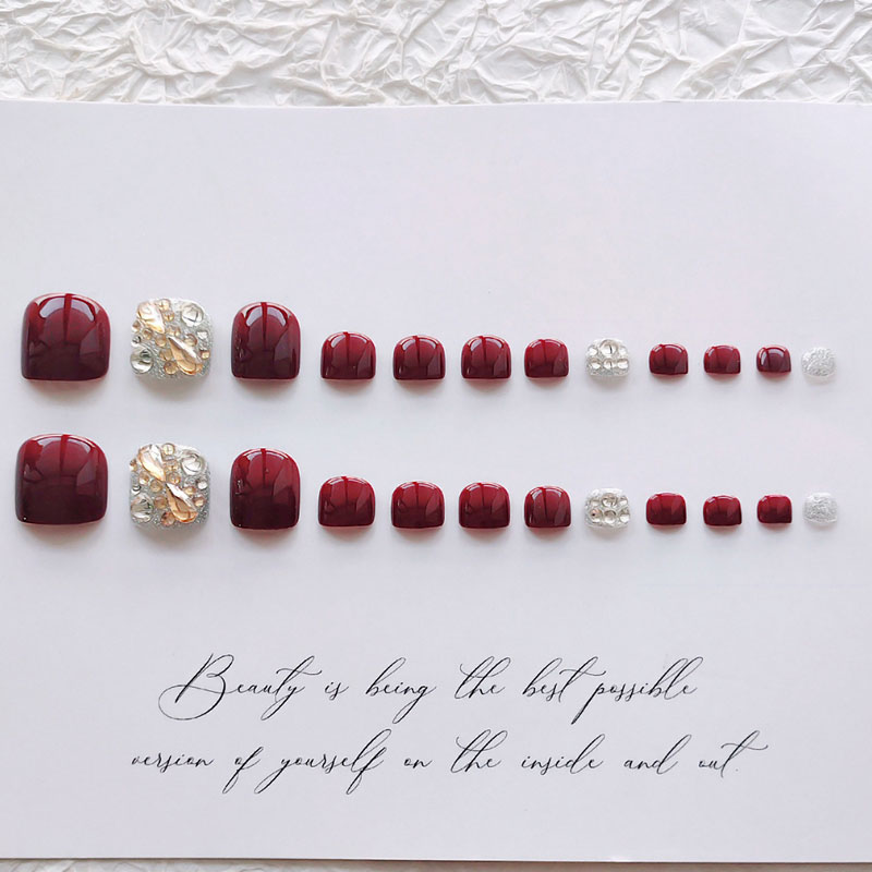 24 peças de Unhas Postiças par - Nail Art Burgundy avaliação e preço