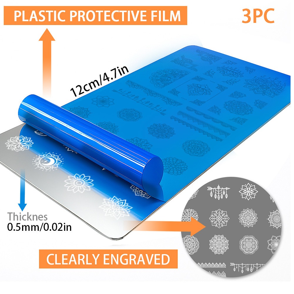 3 peças de placas para estampa - Nail Stamping Plate avaliação e preço